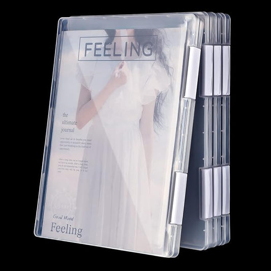 4 Pcs Magazine Protectors for Collectors A4 File Paper Storage Box Magazine Covers Plastic Protector Clear Portable Project Case Holder Folder Document Organizer for Office Supplies, 12. 1 x 9. 1 Inch
