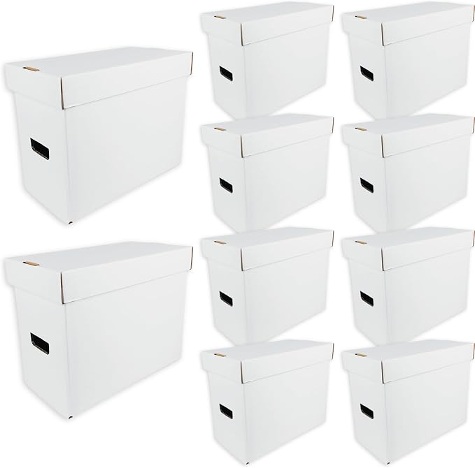 Max Protection CGC Graded Comic Book Storage Boxes - Heavy-Duty Case for 35-40 Graded Comics with 200 lb Test Strength - Made in USA White Cardboard, 10 Pack