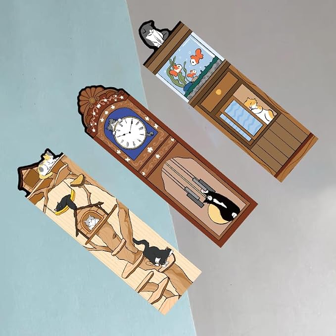 30 PCS Cat World Bookmark, Bookmarks for Cat Lovers, Bulk Bookmarks for Men and Women, Unique Book Mark for Reading for Boys, Girls, Students, Classroom Gifts, School Prize, Reading Present