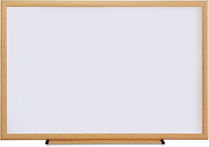 Universal Dry Erase Board, Melamine, 36 x 24, Oak Frame (UNV43619)