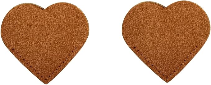 2 Pcs Leather Heart Bookmarks, Reading Accessories, Book Marks for Women Teacher Students Book Reading Lovers (Brown)