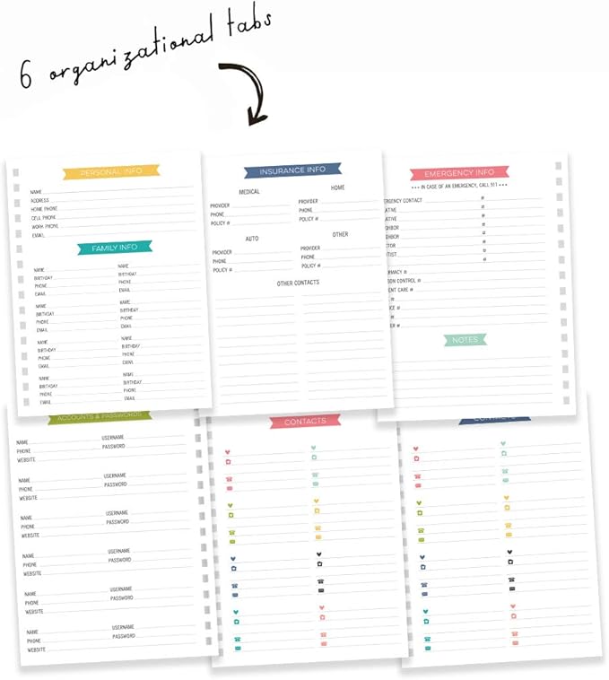 Pukka Pad, Carpe Diem Home Planner Spiral Bound Notebook with 6 Organizational Tabs and 2 Sticker Sheets – Features Appointment Calendars, Schedules, Meal & Grocery Plans, and To-Do Lists – 8.75 x 8in