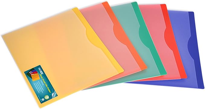Waterproof Poly File Folders with Top Tab, Letter Size, Single Colors, 10pcs Pack
