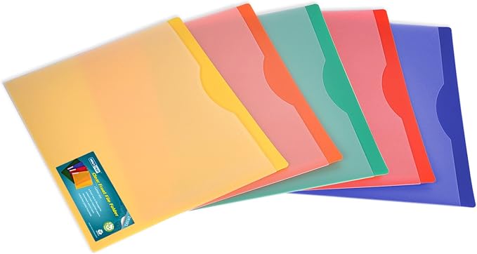 Waterproof Poly File Folders with Top Tab, Letter Size, Single Colors, 10pcs Pack