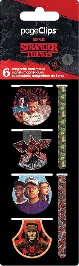 Stranger Things Bookmark Set - Bundle of 8 Collectible Magnetic Bookmark Page Clips Featuring Eleven and More | Stranger Things Merch & Accessories