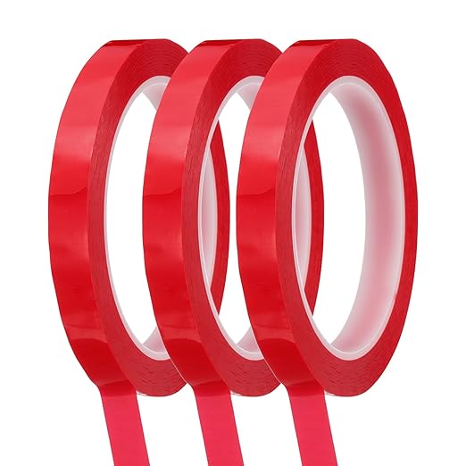 MECCANIXITY Whiteboard Tape 1/2" / 12mm Self Adhesive Graphic Chart Line Tape 72 Yard Grid Marking Stickers for Pinstripe Dry Erase Board Scrapbooking DIY Art Crafts, Red, Pack of 3