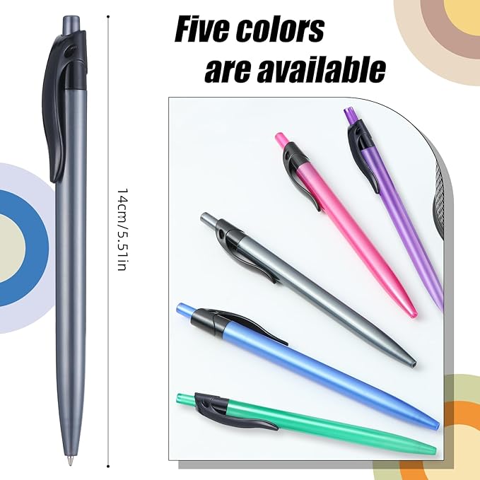 Yuxingrong Retractable Black Ballpoint Pen for Smooth Writing 1.0mm Medium Pack of 100 Black Ink Pen, Click Pens Bulk with Comfort Grip, Idea for Journaling, Planner, Note Taking