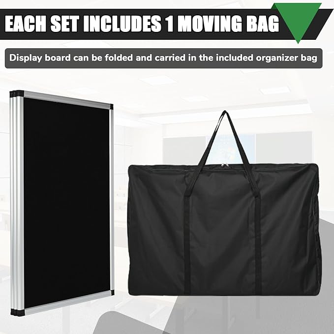 Double-Sided Trifold Display Board 3 Panel Presentation Whiteboard 70.4 x 35.4in Trade Show Presentation Board Aluminum Tabletop Display Folding Panel for Trade Show Table Top