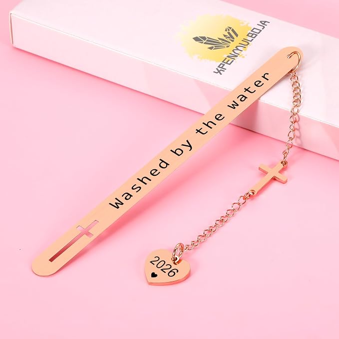 Baptism Gifts for Girls Boys 2026 Christian Bookmark Gifts for Teens Baptism Christening Gift for Godchild Goddaughter Godson Baby Girl Adult Baptism Gift for Women