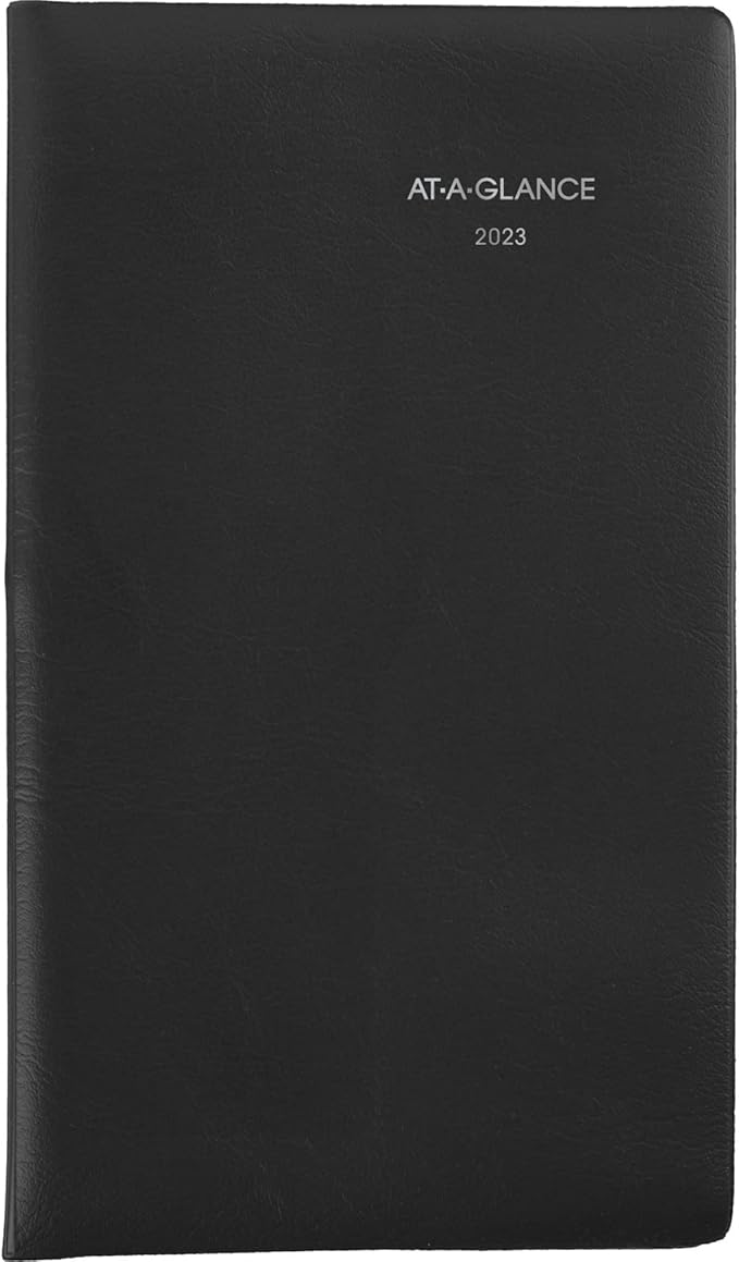 AT-A-GLANCE 2023 Weekly Pocket Calendar, Planner, DayMinder, 3-1/2" x 6", Pocket Size, Open Scheduling, Black (SK4800)