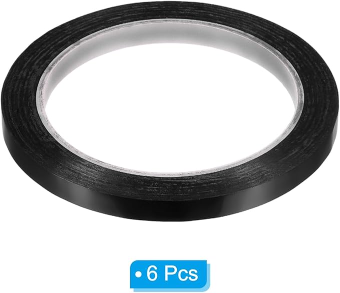 PATIKIL 5/16" Whiteboard Tape, 6 Pack Thin Dry Erase Tape for Graphic Chart Marking DIY Art, Black