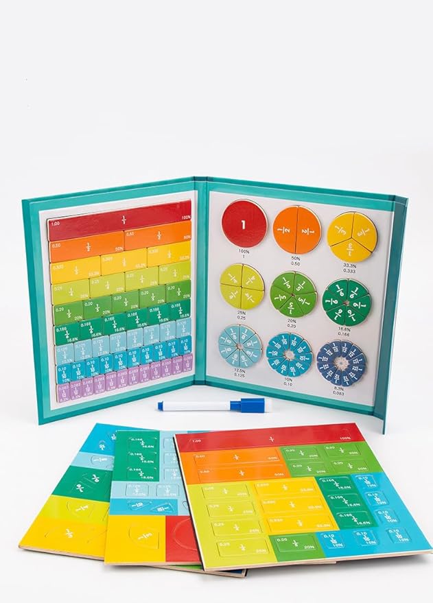 Ducational Highiy Magnetic Fraction Educational Puzzle,Magnet Montessori Fraction Puzzle for Hands and Brain Use，Teaching Aid for Classroom Homeschool
