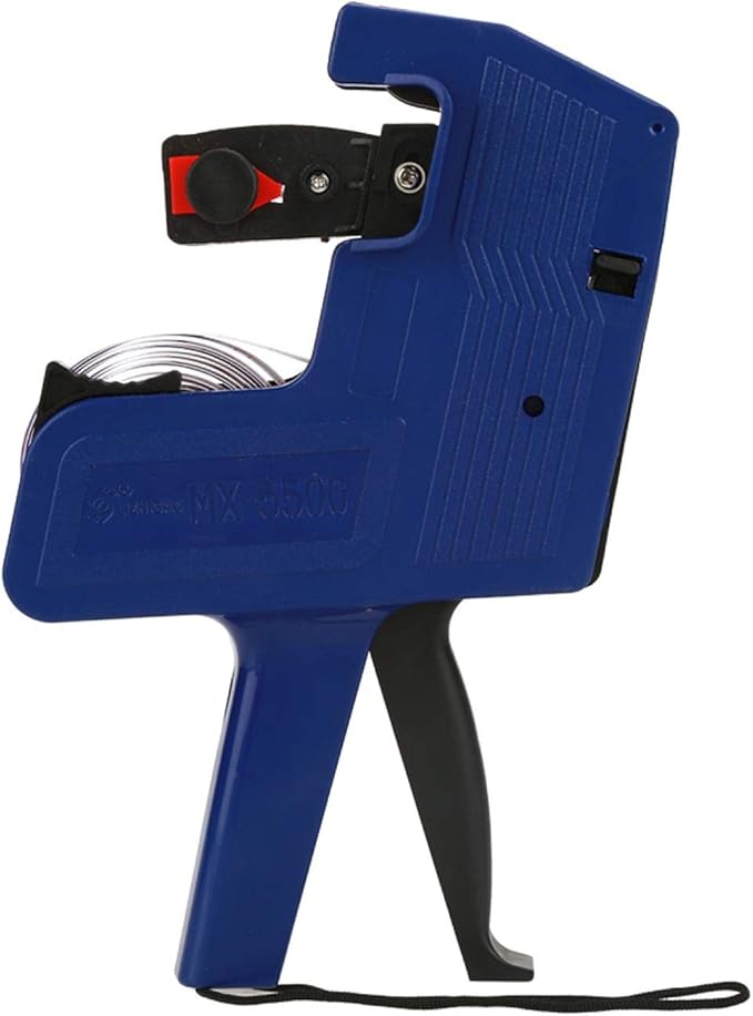 Labeler Printer, Three Colors MX-5500 Label Maker Tape 8 Digits Price Tag Gun Retail Tool Include Labels & Ink Refill(blue)
