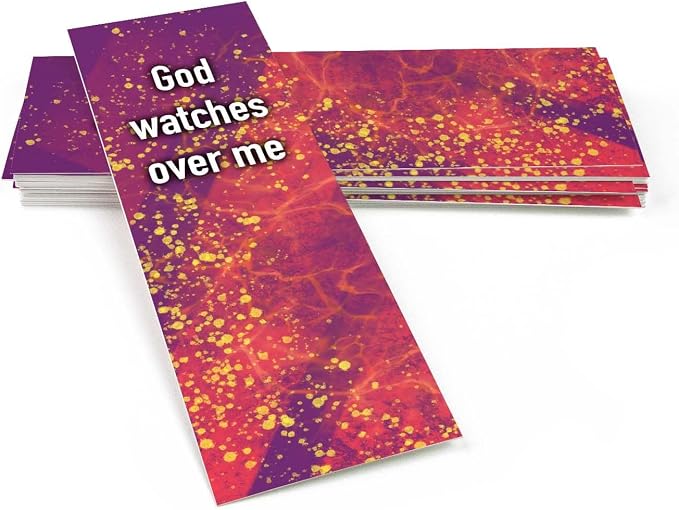 God Watches Over Me, Psalm 121:7-8, Bulk Pack of 25 Christian Bookmarks, Bible Verse Book Markers, Sunday School Prizes with Memory Verses, Scripture Gifts