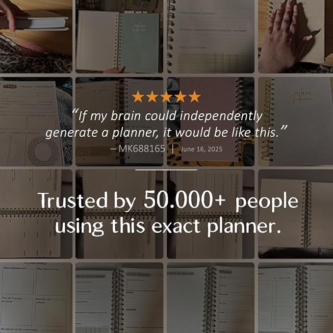 The ADHD Planner for Adults - Undated Daily & Weekly ADHD Journal for Disorganized People, 90 Days - Habit Tracker, Record Emotions & Mood - Academic Goals - Structure & Focus for Adults Brains
