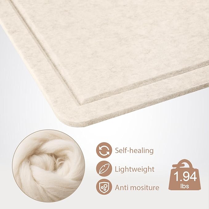 Lightomorrow Vision Board 36x24 Inches, Thicken Felt Pin Board for Daily Goals Planning and Personal Inspiration with 20 Pushpins and 20 Postcards, Oatmeal