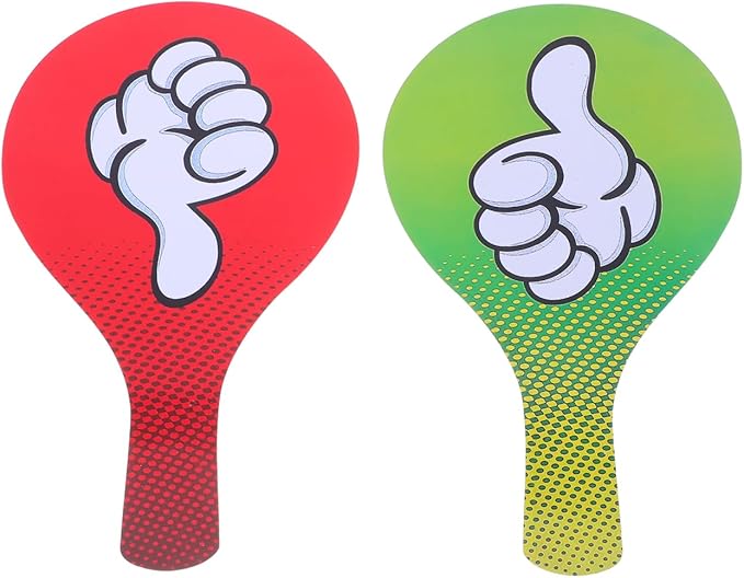 ibasenice Thumbs up Thumb Down Paddles 2-Pack Classroom Voting Paddle Signs for Teacher Student Interaction PVC 8.27X5.12 Inches School Supplies