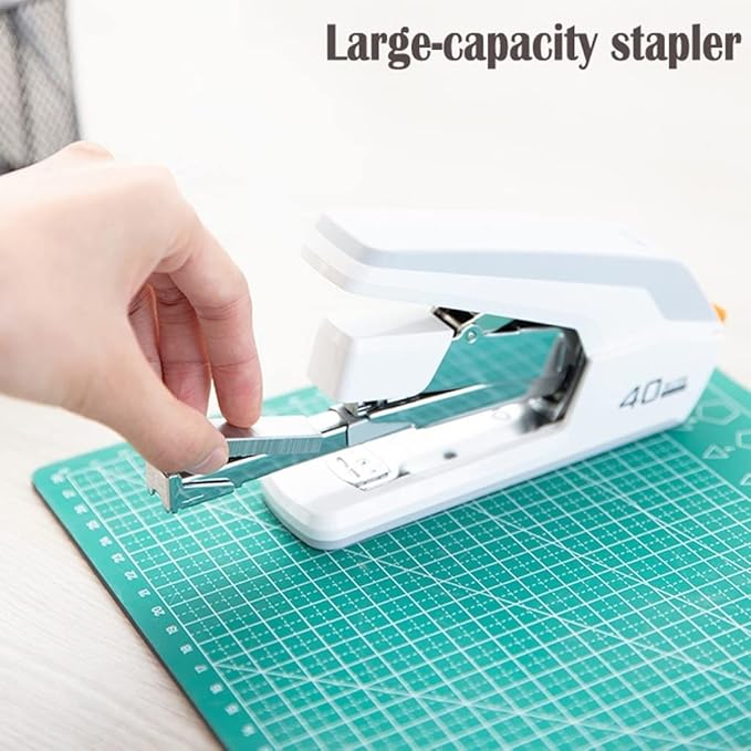 Desk Stapler Thickened Stapler Office Stapler 40 Pages Capacity Can Save Effort and Reduce Workload Compact Type Suitable for School Office Or Desk School Supplies (Color : Black)