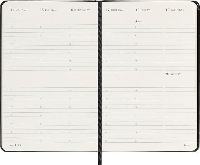 Moleskine Classic 12 Month 2025 Weekly Vertical Planner, Hard Cover, Pocket (3.5" x 5.5"), Black, 144 pages