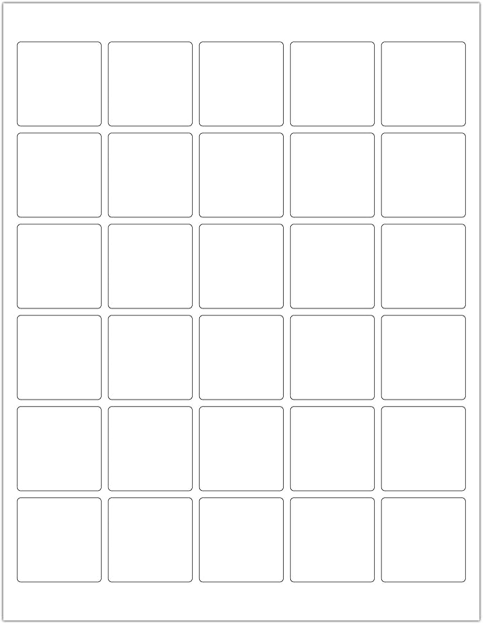 ChromaLabel 1.50 x 1.50 Inch Printable Labels, Compatible with Laser and Inkjet Printers, 750 Stickers per Pack, 25 Sheets, White