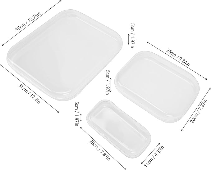 ZJchao 6Pcs Clear Hard Shell Zipper Case Set, 3 Sizes Water Proof Travel Storage Pouches with Dual Way Zippers for Makeup Toiletries Office Supplies (6 Pieces)