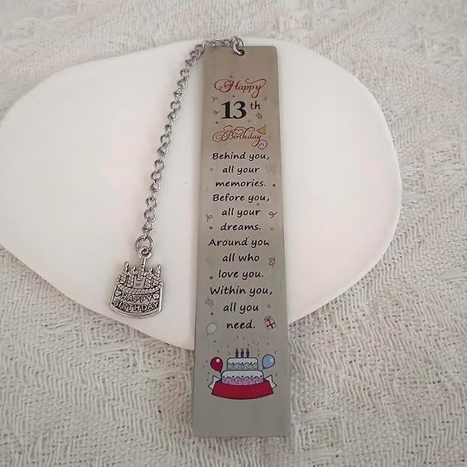 13 Yr Old Birthday Gift Bookmarks for 13 Year Old Boys Girl Birthday Gifts for Nephew Reading Lovers 13th Birthday Gift for Girl Boys Behind You All Your Memories Bookmark