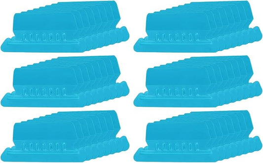 PATIKIL 3 Inch File Folder Tabs, 48pcs Hanging File Tabs Plastic Labels Clear Transparent with Inserts for Hanging File Binders Quick Identification Organizer, Blue Slot
