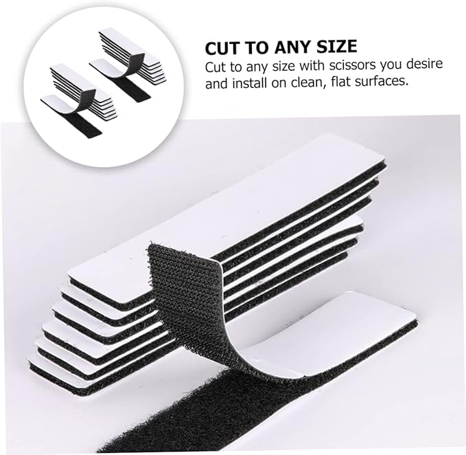 NUOBESTY 25pcs Strong Adhesive Hook and Loop Tape for Home Organization Versatile Double-Sided Household Adhesive Stickers for Securing Cushions Wall Decor and Crafts Black