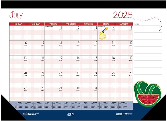 2025-2026 House of Doolittle Seasonal/Holiday 22" x 17" Academic Monthly Desk Pad Calendar (1395-26)