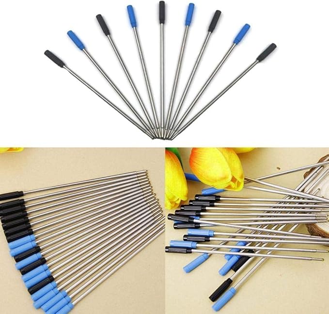 3 Pcs Wholesale Ballpoint Metal Pen Refill 1.0mm Length 11.6cm and Short Steel Blue Replacement V8B4 Re Pen Refill Black Ink, Ink Pen Refills Pens and Refills Writing for Correction Supplies