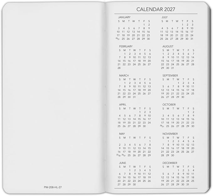 Harbor Pocket Weekly Monthly Planner 2027, Calendar Planner and Notebook, Durable Faux Leather, 192 Pages, Softcover & Book Bound - Cambridge Jade - 6x3.25"