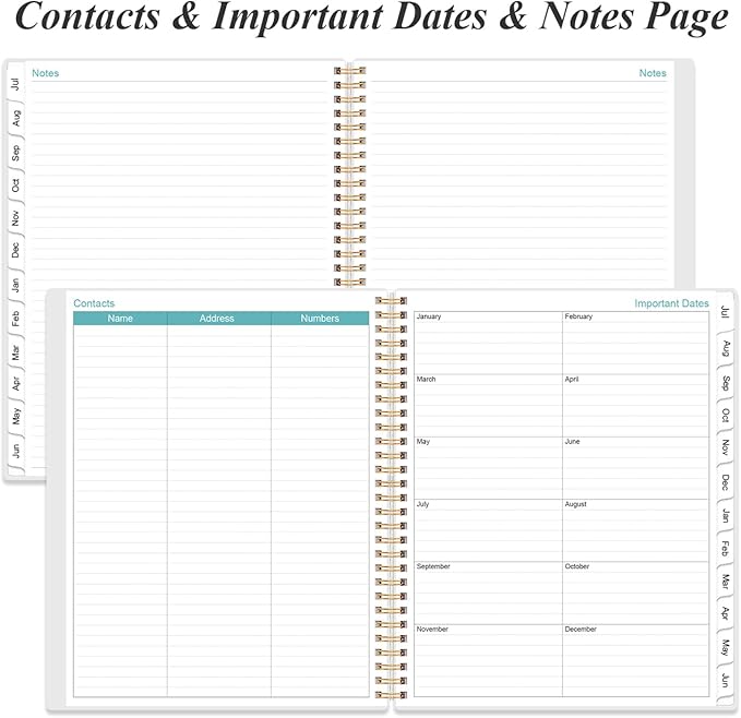 Daily Planner 2026-2027 Full Page Per Day- 2026-2027 Daily & Monthly Planner from July 2026 to June 2027, Day Planner 2026-27 with 12 Months Tabs, 8.5" x 11", Pink Flowers