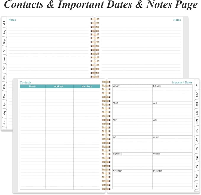 Daily Planner 2026-2027 Full Page Per Day- 2026-2027 Daily & Monthly Planner from July 2026 to June 2027, Day Planner 2026-27 with 12 Months Tabs, 8.5" x 11", Pink Flowers