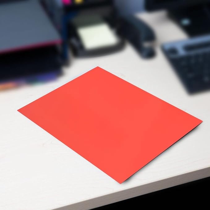 School Smart Extra-Large Folders with Pockets, 9 x 12 Inches, Red, Pack of 25