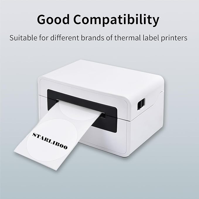 3 Inch Transparent Round Thermal Label, Self-Adhesive Clear Waterproof Circle Sticker for Logo Design, Multipurpose Direct Thermal Labels- 200 Sheets