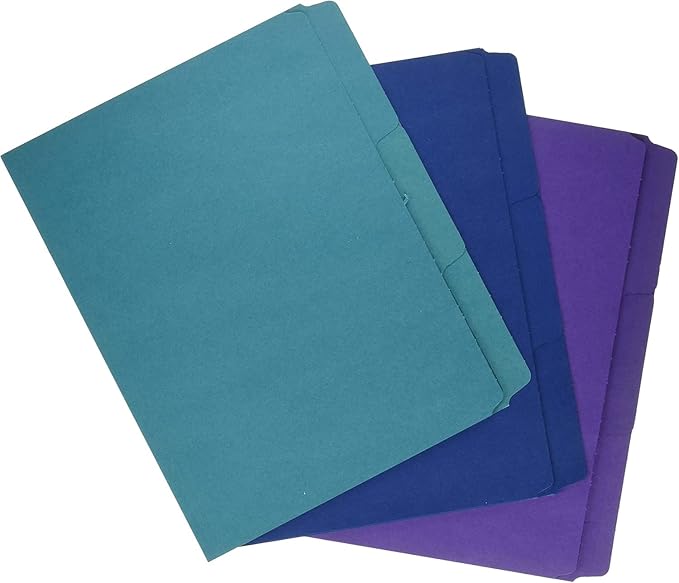 Smead SuperTab Organizer Folder, 1/3-Cut Oversized Tab, 2 Dividers, Letter Size, Assorted Colors, Includes 4 Packs with 3 Folders per Pack, 12 Total Folders (11989)