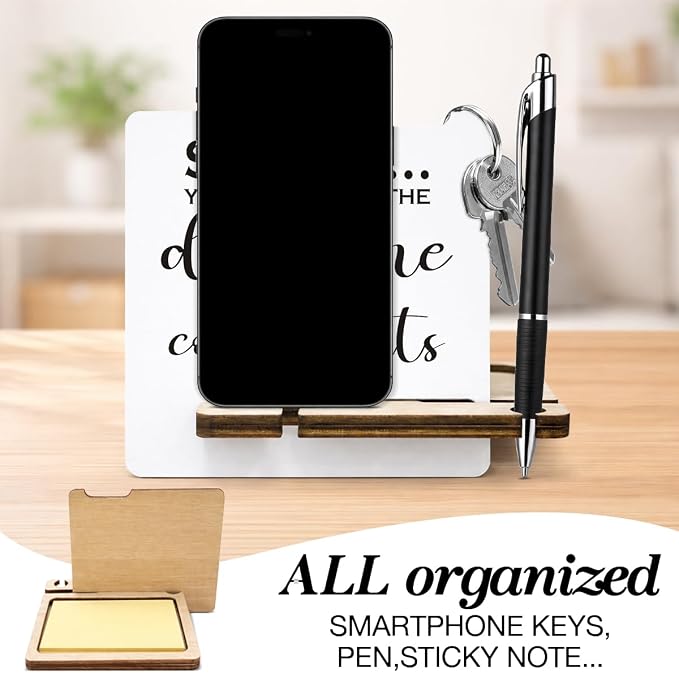 Funny Team Office Gifts - Multi-functional Desk Organizer - Humorous Office Deadline Quote Wooden Sign for Office Desk Shelf Decor