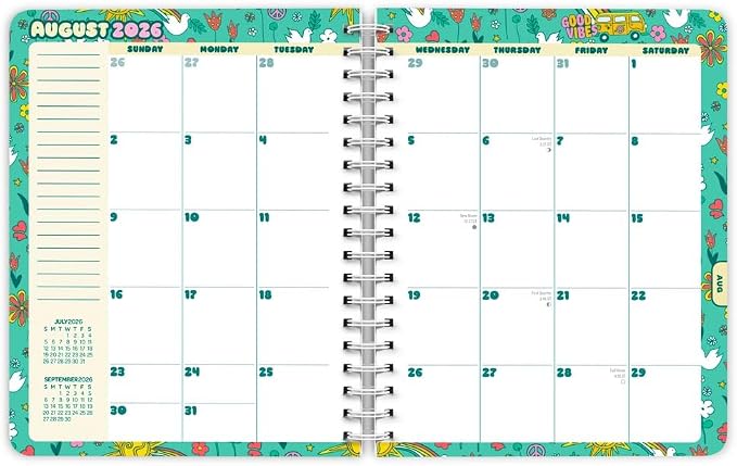 Good Vibes | 2027 6 x 7.75 Inch 18 Months Weekly Desk Planner | Foil Stamped Cover | July 2026 - December 2027 | Plato | Planning Stationery