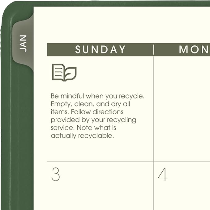 AT-A-GLANCE 2027 Planner, Monthly, 9" x 11", Tabbed, Unruled Daily Blocks, Recycled Green (70260G6027)
