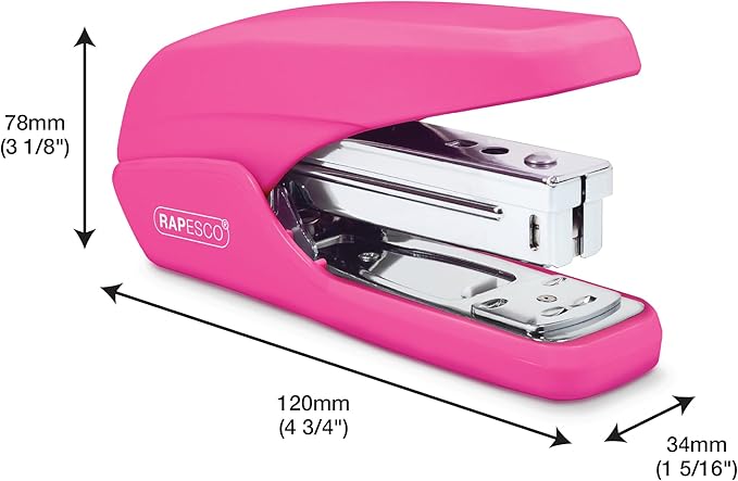 Rapesco X5-25ps Less Effort Stapler, 25-Sheet Capacity - Hot Pink (1384)