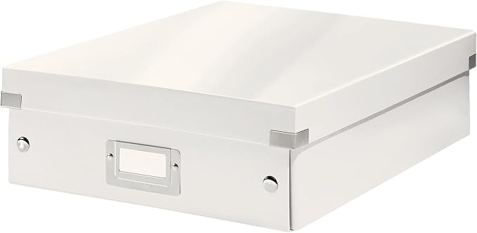 Leitz A5 Storage Box, Click and Store Range 60430001 - Small, White Organiser Box A4