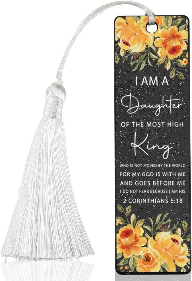 Christian Affirmation Bookmark, Inspirational Gift for Believers, Uplifting Present for Spiritual Readers, Faith - Based Reading Gift, Unique Floral & Scripture Design Bookmark, WCB44