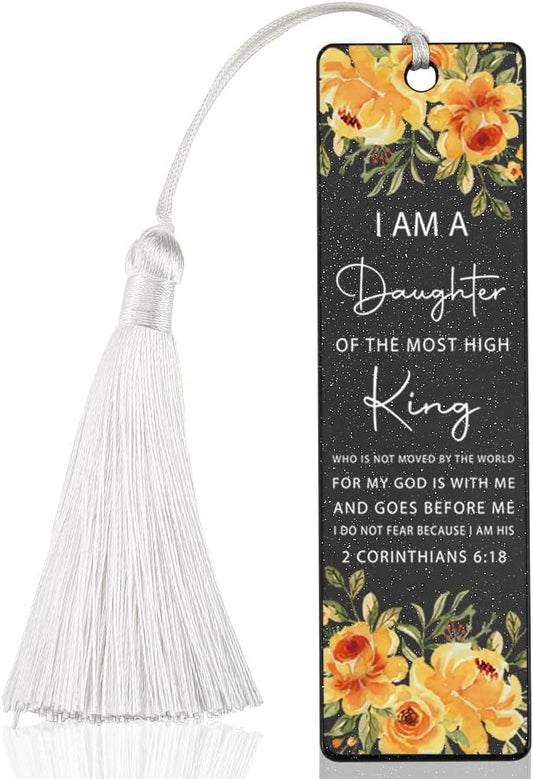 Christian Affirmation Bookmark, Inspirational Gift for Believers, Uplifting Present for Spiritual Readers, Faith - Based Reading Gift, Unique Floral & Scripture Design Bookmark, WCB44