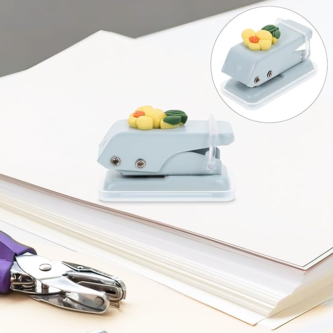 Toddmomy Handheld Circle Hole Punch for Loose-Leaf Paper Metal Resin Single Hole Puncher for Stationery