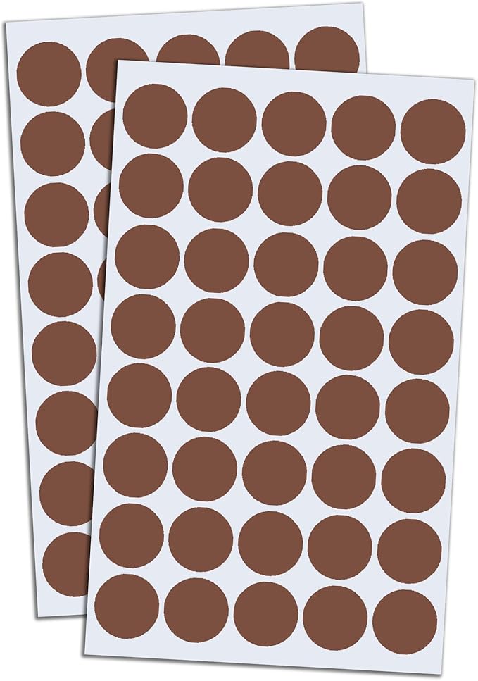 TownStix 8000 Pack, 3/4" Round Dot Stickers Circle Labels - Brown