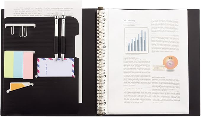 Lihit Lab N7520-4 File Clear Book, A4, 30 Holes, Interchangeable, 2 Type Pockets, Orange
