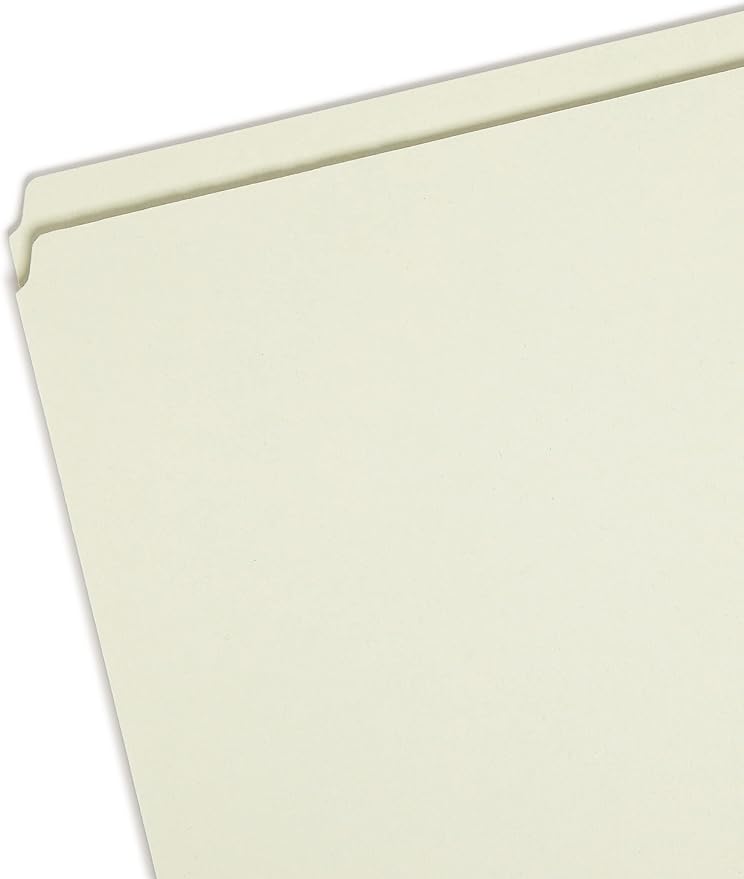 Smead Pressboard File Folder, Straight-Cut Tab, 1" Expansion, Letter Size, Gray/Green, 25 per Box (13200)