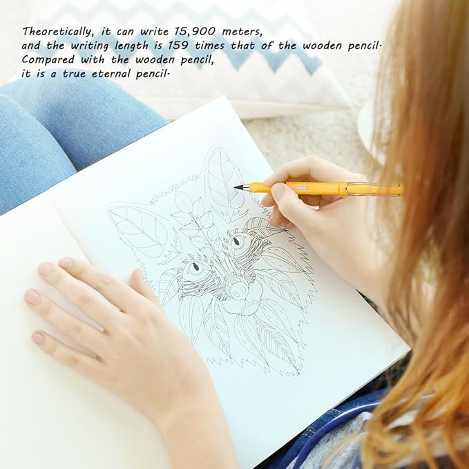 Ainiv Inkless Forever Pencil, 6 Sets with Eraser, Reusable with 6 Extra Nibs, Endless Pencil for Home Office School Supplies