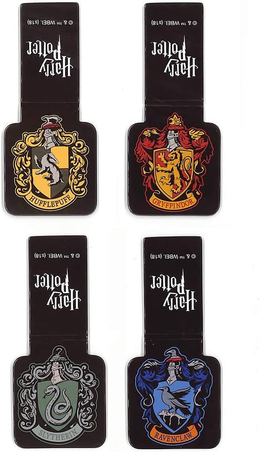 Ata-Boy Harry Potter Bookmark, Houses of Hogwarts Crests Magnetic Bookmarks (4 Set) Harry Potter Gifts & Merchandise