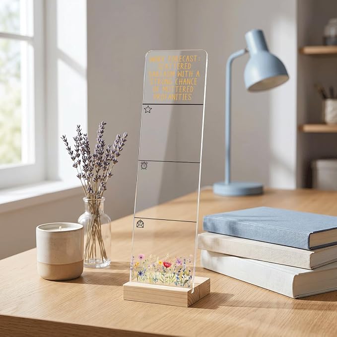 Sticky Note Holder Acrylic Monitor Memo Board Desk Organizers and Accessories Desk Decor Post It Note Holder with 200Pcs Sticky Notes Funny Office Desk Sign